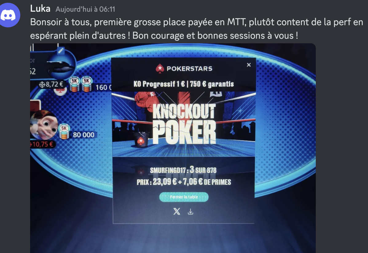Résultat élève PokerPro #20