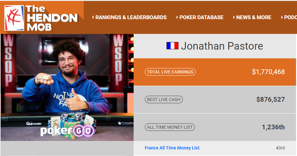 Jonathan Pastore résultat 2